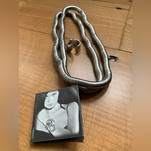 Breil Authentic Snake Steel Bendable Necklace & Breil Hook Ring Set from Milan